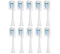 DenSecc 10 Pack Toothbrush Heads Replacement Compatible with Aquasonic Vibe Series Electric Toothbrush | W-Shape Bristles Brush Heads for Black/Duo Pro Series (NOT for Duo Series), White