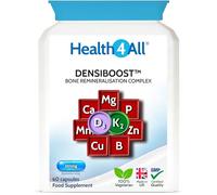 Densiboost Bone Health Remineralisation Complex, 60 Capsules, with Calcium | Bone Support Supplement with Calcium, Boron, Magnesium, Manganese, D3 & K2 MK-7, Copper & Zinc | Made in UK by Health4All