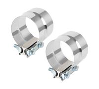 Densieg 2 Pieces Diameter 88-92 mm (3.5 Inch) Stainless Steel Exhaust Clamp Pipe Connector - Universal Exhaust System Connection Clamp for Car, Rustproof