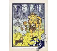 Denslow Dorothy Cowardly Lion Wizard OZ Illustration Art Print Canvas Premium Wall Decor Poster Mural