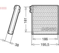 Denso Air Condition A/C Air Con Evaporator 186mm Length For Fiat Ducato DEV09103