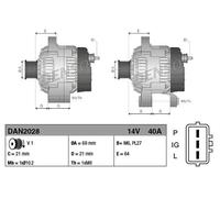 Denso Alternator 14V Voltage 1 Number of Ribs Fits JOHN DEERE YANMAR DAN2028