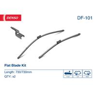 DENSO Flat Front Window Wiper Blade DF101-730/730mm - Premium All Season Replacement Wipers - Push Button Arm - LHD/RHD