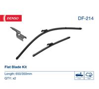 DENSO Flat Front Window Wiper Blade DF214-650/340mm - Premium All Season Replacement Wipers - Push Button Arm - RHD