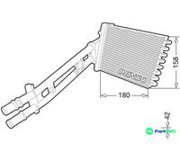 DENSO INTERIOR HEATING HEAT EXCHANGER DRR09043