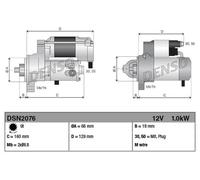 Denso Starter 12V 1KW - DSN2076
