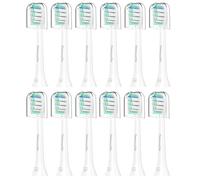 Densuuclin Toothbrush Replacement Heads for Philips Sonicare and More Click-on Handles 12 Pack White