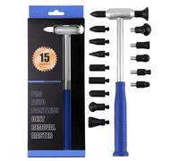 Dent Remover for Vehicles, Body Hammer for Car Dents, Tool Set with 15 Interchangeable Attachments for Cars and Trucks