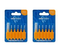 Dent Xpert Interdental Brushes 0.45mm 6 Pack - Ultra Fine Teeth Cleaning Brushes for Tight Spaces Between Teeth, Braces, Implants & Bridges - Gum Care & Oral Hygiene Interdental Cleaners (Pack of 2)