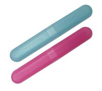 Dental Aesthetics 2 x Toothbrush Case Travel Cover ~ 1 Pink & 1 Blue
