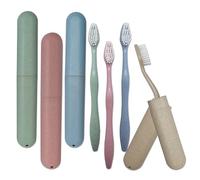 Dental Aesthetics 4X Toothbrush Cases & 4X Adult Brushes ~ Family Bulk Pack