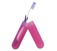 Dental Aesthetics Toothbrush Case Travel Cover ~ Plastic Holder, Store Clean Brushes on Holidays (Pink)