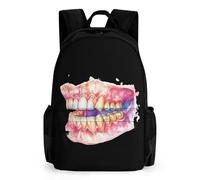 Dental Anatomy Art Print Casual Travel Backpack for Men Women 16 Inch Lightweight Basic Daypack with Pocket