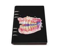 Dental Anatomy Art Print Printed A5 Notebook Binder Refillable Notebook 6 Metal PU Leather Ring Planner Daily Work