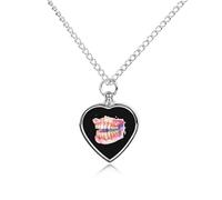 Dental Anatomy Art Print Printed Pet Urn Necklace for Unisex Ashes Cremation Memorial Keepsake Pendant Jewelry