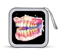 Dental Anatomy Art Print Trendy CD Case Hard Plastic Portable DVD Storage Binder Wallet for Car Home Office