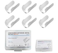 Dental Anterior Matrix Bands Metal Restoration Curvature Matrix Bands for Front Teeth Restoration Materials 30Pcs,Thickness 30μm M8 2.0(DMB2002 Small)