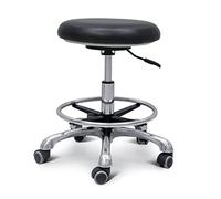 Dental Assistant Stool with Rotation and Armrest, PU Leather Saddle Design, Height Adjustable Medical Chair for Clinics and Salons