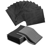 Dental Bibs - PEPAX 50Pcs Disposable Dental Bib 13'' x 18'' Black Waterproof Dental Tray Covers 3 Ply Dental Bibs for Tattoo Supplies
