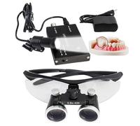 Dental Binocular Loupes, 2.5X / 3.5X Magnification Working Distance 420mm Safety Goggle, Ultra-Lightweight Dental Surgical Loupe Lab Equipment, with Wireless 5W Headlamp & Filter,Black-3.5X