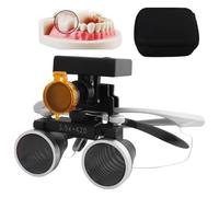 Dental Binocular Loupes, 2.5X/3.5X Magnifying Glass with 5W Stereo Headlight, Dental Surgical Loupe, Dental Lab Medical Loupes,Working Distance: 320-420 mm, 4 Levels Adjustable Brightness,Black-3.5X