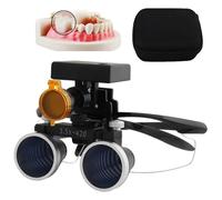 Dental Binocular Loupes, 2.5X/3.5X Magnifying Glass with 5W Stereo Headlight, Dental Surgical Loupe, Dental Lab Medical Loupes,Working Distance: 320-420 mm, 4 Levels Adjustable Brightness,Silver-3.5X