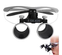 Dental Binocular Loupes with LED Headlight, 2.5x/3.5x Magnification, Portable Surgical Magnifier for Dentist, Dental Hygienist, Wide Field of View