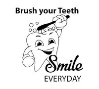 Dental Care Quote Wall Sticker Teeth Brush Vinyl Wall Decal Bathroom Decor Brush Your Teeth Smile Everyday Vinyl Mural Small - 38x42cm