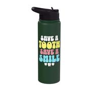 Dental Care Teeth Dentist Save a Tooth Save A Smile Stainless Steel Insulated Water Bottle
