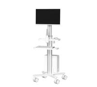 Dental Clinic Mobile Workstation - 100-120cm Height Adjustable Cart w/Oral Scanner Bracket, Monitor Mount & Locking Wheels for Hospital, Lab, Salon