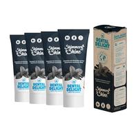 Dental Delight Shimmery Shine 4 Count Toothpaste, Activated Charcoal with Mint and Licorice Flavor, Vegan, Climate Neutral, Microplastic Free