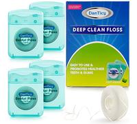 Dental Floss Deep Clean Waxed Floss Extra Wide Cleaning Slides Smoothly & Easily Perfect for Individuals with Tight & Small Gaps Between Teeth PFAS Free | Mint Flavored 66Yards x 4 Pack 630D