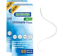Dental Floss for Braces, Super Floss Pre-Cut Strands,60 Count, Pack of 2