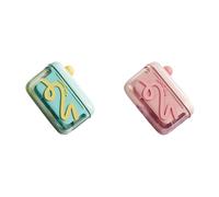 Dental Floss Holder Portable Case - Floss Dispenser Automatic Pop-up Design, Compact Travel Floss Organizer with Sealed Dustproof Lid, Reusable Toothpick Container for Home, Hotel (Light Green + Pink)