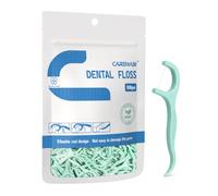 Dental Floss Sticks Mint 100 pcs Floss Sticks Dental Teeth Cleaner Interdental Dental Floss Stick Floss Toothpick with Flavour Mint
