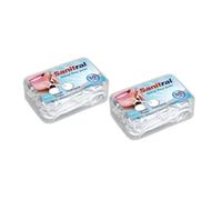 Dental Floss Sticks, Strong Non-Shred Floss, 2 in 1 Advance Cleaning Toothpick in Clear Box Perfect for Family,Hotel,Travel (100 PCS)