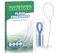 Dental Floss Threader Floss Tooth Floss Holders for Braces,Bridges and Implants (420PCS(Pack of 6))