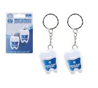 Dental Floss with Travel Case and Keyring | White/Blue | 2pcs