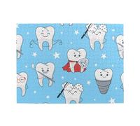 Dental Funny Teeth Cartoon Pattern,500 Pieces Puzzles for Adults-Wooden Jigsaw Puzzle for Adults Elderly