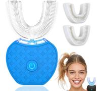 Dental Glow One - 30s Quick and Gentle Clean, 48000 Vibrations per Minute, 360° Thorough Cleaning, Smart Charging Dock,Compact and Easy to Use, Home & Travel Friendly, Long Battery Life, Ipx7 (Blue)