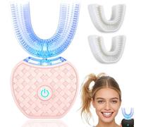 Dental Glow One - 30s Quick and Gentle Clean, 48000 Vibrations per Minute, 360° Thorough Cleaning, Smart Charging Dock,Compact and Easy to Use, Home & Travel Friendly, Long Battery Life, Ipx7 (Pink)