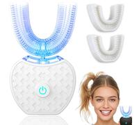 Dental Glow One - 30s Quick and Gentle Clean, 48000 Vibrations per Minute, 360° Thorough Cleaning, Smart Charging Dock,Compact and Easy to Use, Home & Travel Friendly, Long Battery Life, Ipx7 (White)