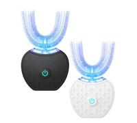 Dental Glow One - 360° Full Mouth Clean in 30 Seconds, 48000 Vibrations per Minute, 3 Modes, Compact and Easy to Use, Long Battery Life, Home Travel Friendly (White+Black)