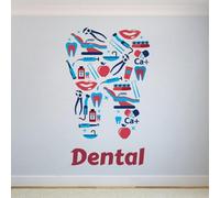 Dental Health or Tooth Self Adhesive Vinyl Waterproof Wall Stickers Art Decal for Living Room Bedroom Sticker Mural 80X120CM