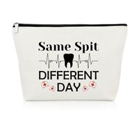 Dental Hygienist Gifts Makeup Bag Appreciation Gift for Dental Nurse Dental Assistant Gift Cosmetic Bag Dentist Gift for Women Dental Student Gift Christmas Graduation Gift Travel Cosmetic Pouch