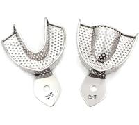 Dental Impression Trays Stainless Steel Perforated Teeth Whitening Mouth Trays Upper and Lower Dental Impression Trays Set of 2 (Large Upper and Lower)