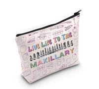 Dental Inspired Makeup Bag Live Life to The Maxillary Dentist Gift Dental Hygienist Gift (Maxillary Bag EU)