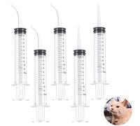 Dental Irrigation Syringe with Curved Tip - Disposable Plastic Liquid Graduated Oral Irrigator Syringe for Dental Cleaning, Feeding, and Measuring