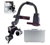 Dental Loupe,Head Mounted Light, LED Headlamp Magnifier, Adjustable Height, With 1.5X Lens And 2 Batteries, For Jewelry, Laboratory(2.5X)