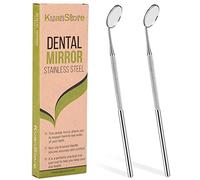 Dental Mirror Stainless Steel with Handle 6.5", Dentist Tool for Teeth Cleaning Plaque, Mouth Inspection, Lash Extension Mirror, Eyelash Extensions Dental Mirror Inspect Instrument Makeup - Pack of 2